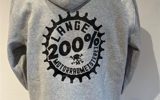 Hoodie - Hellgrau mit Print in Schwarz - Bild 4