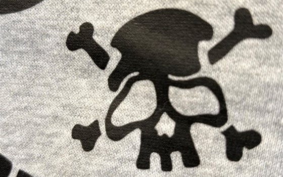 Hoodie - Hellgrau mit Print in Schwarz - Bild 6