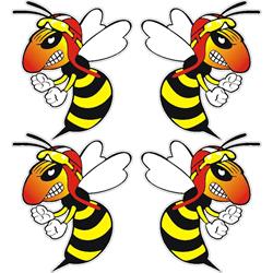 Aufkleber mit Motiv Mini-"wütende Wespe"