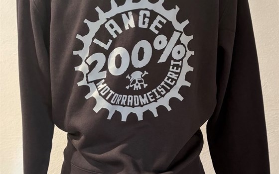 Hoodie - Schwarz mit Print in Dunkelgrau - Bild 2