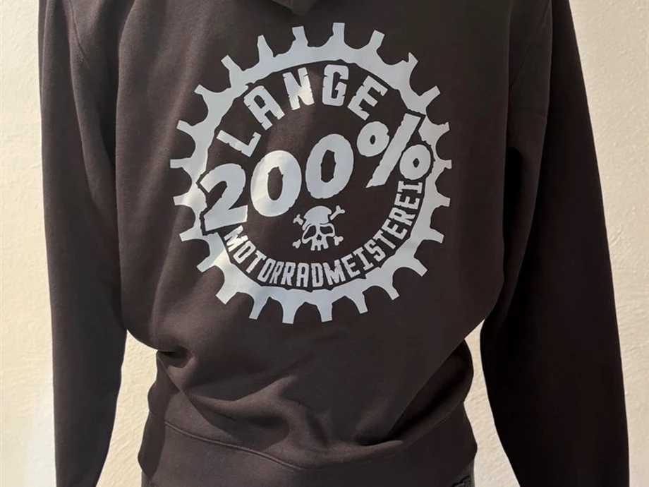 Hoodie - Schwarz mit Print in Dunkelgrau Bild 2: Hoodie - Schwarz mit Print in Dunkelgrau