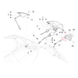 Rücklichtglas Kennzeichenbeleuchtung PIAGGIO 1D000314 für Vespa Primavera/Sprint/946 50-150ccm