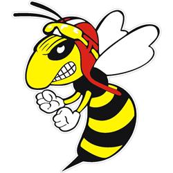 Aufkleber mit Motiv "böse Wespe"