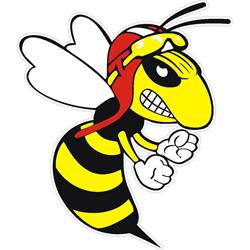 Aufkleber mit Motiv "böse Wespe"