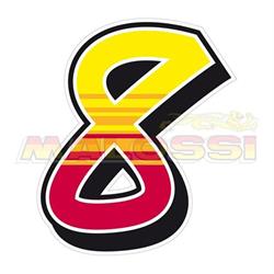 Aufkleber MALOSSI mit Motiv Startnummer "8", by ENKO4