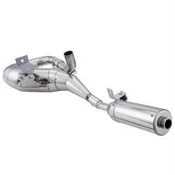 Rennauspuff RZ Mark One, Edelstahl poliert, Dämpfer: Edelstahl Farbe (ESD): silber für Vespa P80-150X/PX80-150 E/Lusso/'98/MY/Cosa 1