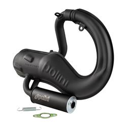 Rennauspuff POLINI Banane Sport 200.2050/S, Stahl, Dämpfer: Aluminium Farbe (ESD): schwarz für Vespa PK50/S/SS/XL/XL2/XLS/HP/FL/N/Rush