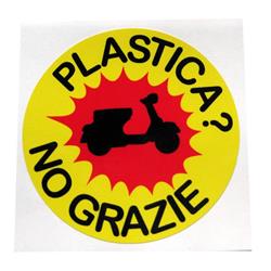Aufkleber mit Motiv "PLASTICA? NO GRAZIE"