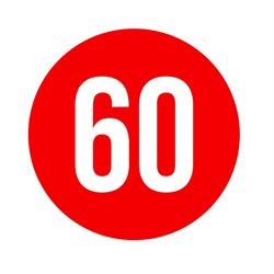 Aufkleber mit Motiv Tempo 60