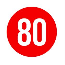 Aufkleber mit Motiv Tempo 80