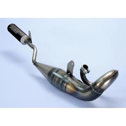 Rennauspuff POLINI "Sport" 200.0132, Stahl klarlackiert, Dämpfer: Aluminium Farbe (ESD): schwarz für PIAGGIO CIAO/PX/SI/Bravo/Superbravo/Grillo/Boss 50ccm 2T AC