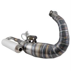 Rennauspuff EGIG Performance VRA für M200, Stahl klarlackiert, Dämpfer: Aluminium Farbe (ESD): silber für Vespa 90/R/SS/100/125/PV/ET3