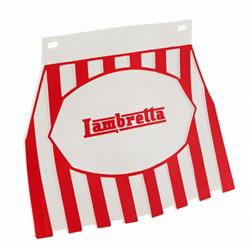 Spritzlappen mit "Lambretta" Schriftzug rot/weiß gestreift
