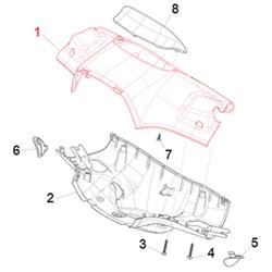 Lenkerverkleidung PIAGGIO, oben für Vespa Sprint 50-125ccm