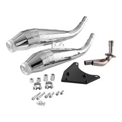 Rennauspuff SIP Twin - Pipe für Vespa Primavera/Sprint 125-150ccm i.e. 3V 4T AC für PIAGGIO 3V LEM (Euro3)/iGet (Euro4/Euro5)
