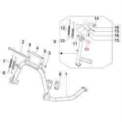 Schraube Seitenständer, Sechskant, PIAGGIO für Vespa LX/LXV/S 50-150ccm