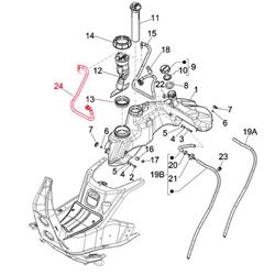 Benzinschlauch PIAGGIO, Zuleitung Benzinpumpe bis Einspritzdüse für Vespa GTS/GTS Super/GTV 300ccm HPE (`18-)