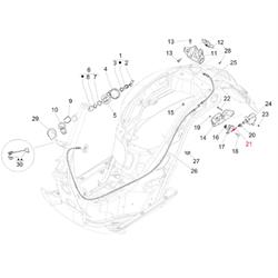 Feder PIAGGIO elektronisch, Sitzbankentriegelung, hinten, 620415 - 577132 für Vespa GTS/GTS Super/GTV/GT 60/GT/GT L 125-300ccm