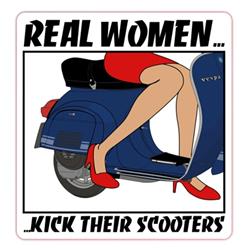 Aufkleber mit Motiv "real women kick their scooters!"