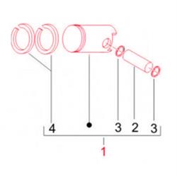 Kolben PIAGGIO Standard, 4878020001 - 288990/1 für Vespa ET2/LX/LXV/S/Primavera/Sprint 50ccm 2T AC, passt auch für APRILIA/DERBI/GILERA/PIAGGIO