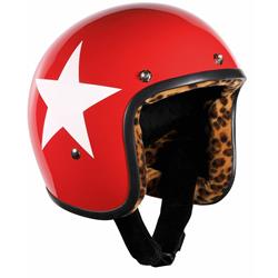 Helm BANDIT Jet Star mit weißem Stern, rot, Gr. S Jethelm