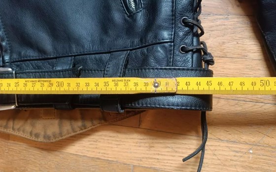 2-teilig.Lederanzug f. zierliche Bikerin - Vintage-Look mit Schnürung u. Fransen - Bild 8