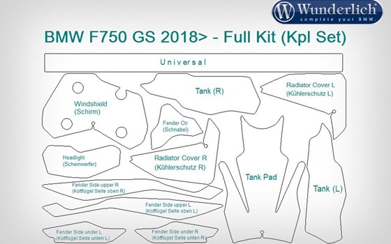 Lackschutzfolien Komplett-Set PremiumShield F 750 GS / F 800 GS- transparent - Bild 2