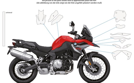 Lackschutzfolien Komplett-Set PremiumShield F 850 GS- transparent - Bild 1 Lackschutzfolien Komplett-Set PremiumShield F 850 GS- transparent - Bild 1