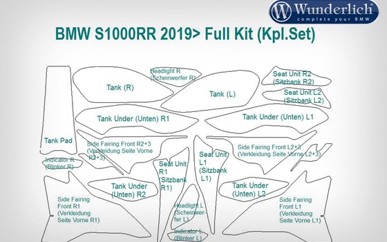 Lackschutzfolien Komplett-Set PremiumShield- transparent - Bild 2