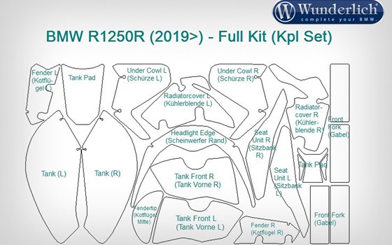 Lackschutzfolien Komplett-Set PremiumShield R 1250 R (2019 - 2022)- transparent - Bild 2