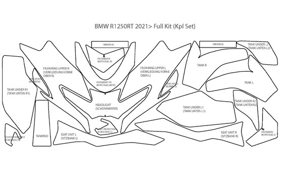 Lackschutzfolien Komplett-Set PremiumShield R 1250 RT- transparent - Bild 1 Lackschutzfolien Komplett-Set PremiumShield R 1250 RT- transparent - Bild 1