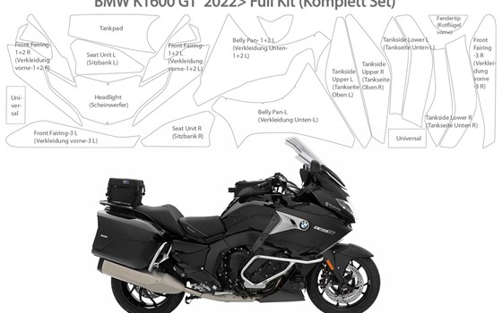 Lackschutzfolien Komplett-Set PremiumShield K 1600 GT- transparent - Bild 1 Lackschutzfolien Komplett-Set PremiumShield K 1600 GT- transparent - Bild 1