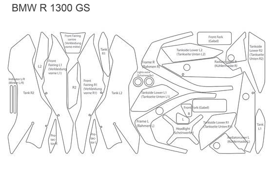 Lackschutzfolien Komplett-Set PremiumShield R 1300 GS- transparent - Bild 2 Lackschutzfolien Komplett-Set PremiumShield R 1300 GS- transparent - Bild 2