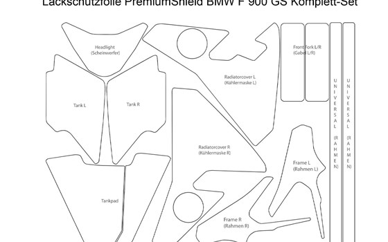 Lackschutzfolien Komplett-Set PremiumShield- transparent - Bild 2