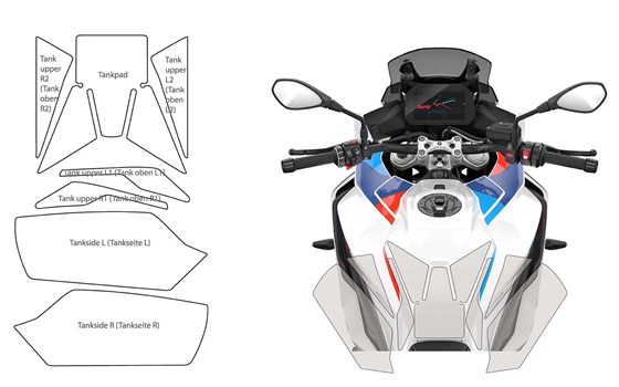 Tankschutzfolie S/M 1000 XR PremiumShield- transparent - Bild 1