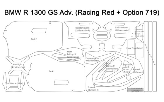 Lackschutzfolien Komplett-Set PremiumShield R 1300 GS Adventure Racing - transparent - Glänzend - Bild 2