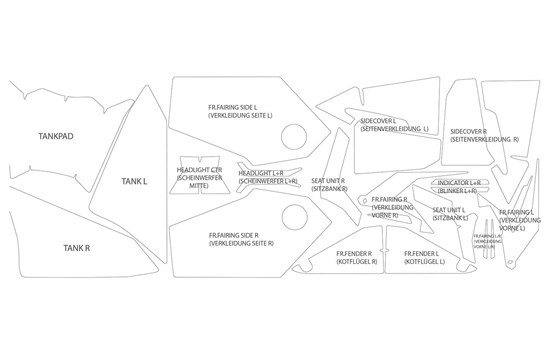 Lackschutzfolien Komplett-Set PremiumShield R 1300 RT- transparent - Bild 2