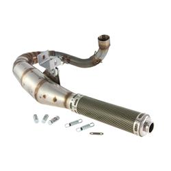 Rennauspuff SIP Performance Sparewheel, Edelstahl unlackiert, Dämpfer: Carbon/Polyamid Farbe (ESD): carbon für Vespa 200 Rally/P200E/PX200 E/Lusso/'98/MY/Cosa 1 200