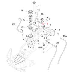 Gummimanschette PIAGGIO Tankeinfüllstutzen, 1B004806 für Vespa GTS/GTS Super/GTV 300ccm HPE (`18-)