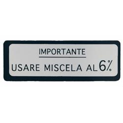 Aufkleber mit Motiv Usare Miscela al 6% für Vespa 150 GS