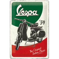 Blechschild mit Motiv Vespa - The Italian Classic