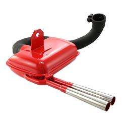 Rennauspuff SIP Road Sport Optik 0205 - 0206, Stahl rot, Farbe (ESD): chrom für Vespa 160 GS/180 Rally/SS