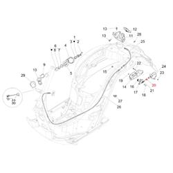 Gelenk PIAGGIO elektronisch, Sitzbankentriegelung für Vespa Primavera/Sprint/GTS/GTS Super/GTV/GT 60/GT/GT L 50-300ccm