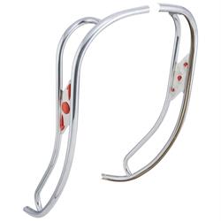 Doppelschlitzrohr CUPPINI Beinschild "Ulma Style" für Lambretta 125 LI 1°-2°/150 LI 1°-2°/175 TV 1°-2°