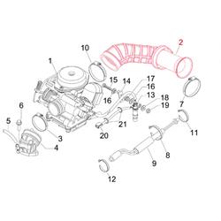Ansauggummi PIAGGIO, Vergaser für Vespa LX 50ccm 4T AC 4-Ventil