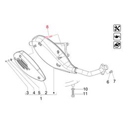 Schraube Auspuff M8 mm, Innensechskant, Zylinderkopf, PIAGGIO für Vespa ET2/LX/LXV/S/Primavera/Sprint 50ccm