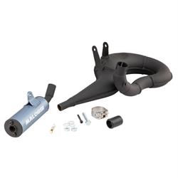 Rennauspuff MALOSSI Power Exhaust 3218741, Stahl schwarz, Dämpfer: Aluminium Farbe (ESD): graublau für LML/Vespa Star 125-150 2T/Cosa 125-150 2T/PX 125 Euro 0-3/PX 150 0-3