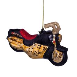 Christbaumschmuck VONDELS mit Motiv "Motorrad" schwarz / gold