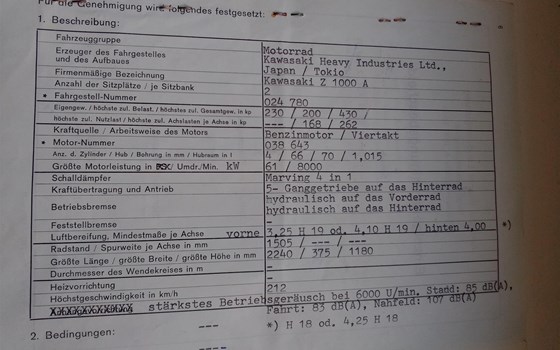 Kawasaki 1000 Z Ersatzteile - Bild 3