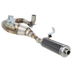 Rennauspuff SIP Performance 2.0, Edelstahl unlackiert, Dämpfer: Carbon Farbe (ESD): schwarz für Vespa P80-150X/PX80-150 E/Lusso/'98/MY/Cosa 1